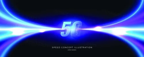移动联通通信5G光速交通物流光效科技概念EPS矢量模板素材 Speed Concept Illustration