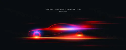 移动联通通信5G光速交通物流光效科技概念EPS矢量模板素材 Speed Concept Illustration