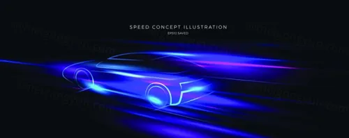 移动联通通信5G光速交通物流光效科技概念EPS矢量模板素材 Speed Concept Illustration