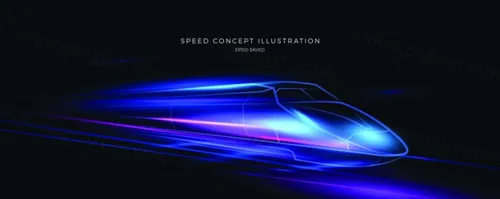 移动联通通信5G光速交通物流光效科技概念EPS矢量模板素材 Speed Concept Illustration