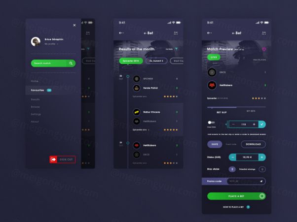 电子投注 e-Bet CS GO iOS App  每日UI源文件分享