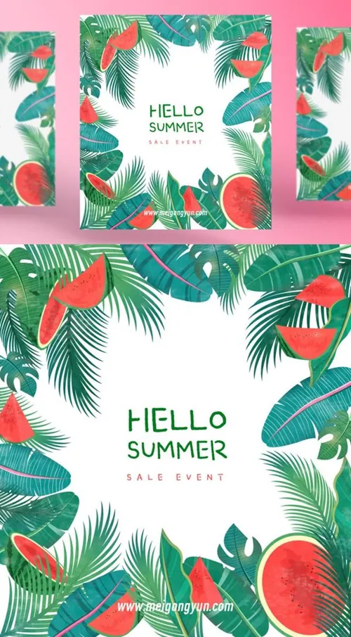 Summer Sale Big Event 夏季促销AI矢量海报素材 tid227a1701