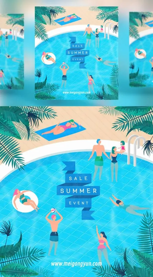 Summer Sale Big Event 夏季促销AI矢量海报素材 tid227a1708