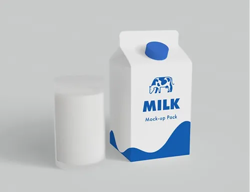 牛奶盒模型PSD贴图模板Milk Carton Mockup