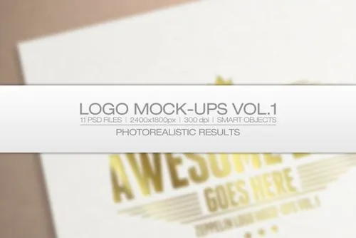 11款 Logo 智能对象图层样机模板 Logo Mock-ups
