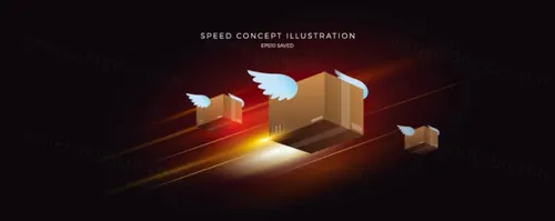 移动联通通信5G光速交通物流光效科技概念EPS矢量模板素材 Speed Concept Illustration
