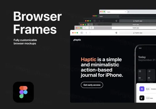 Safari谷歌浏览器网站网页设计展示样机模板 Browser Frames