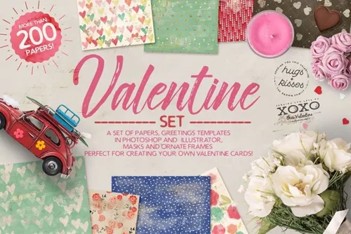 情人节主题背景素材合集 Valentine Set