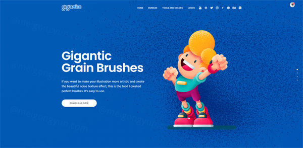 复古砂砾噪点纹理渐变AI笔刷素材 Gigantic - Grain B