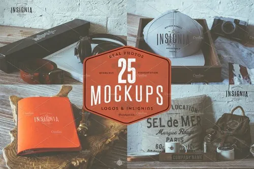 25个实物展示Logo样机 25 Hip Logo Overlay Mock-Ups