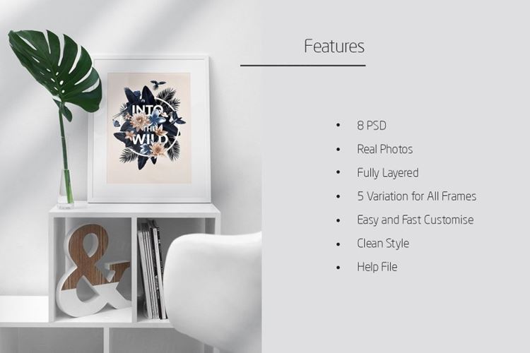 高端居家客厅海报样机展示模型Frame_Mock_Up_Home_Style_8_PSD