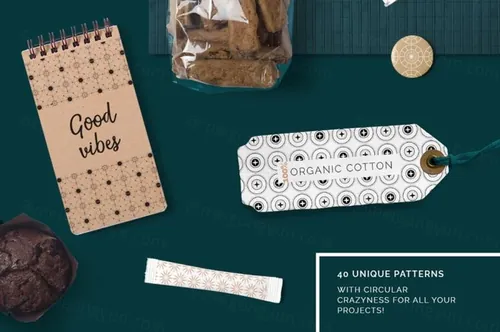 40个高端优雅的基于圆圈圆形的矢量几何图形无缝背景纹理大集合