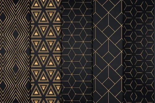 金色奢华轻奢质感的矢量房地产底纹纹理几何背景集合golden