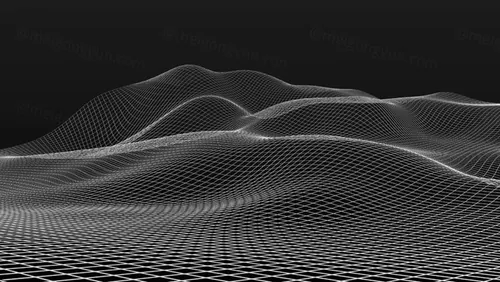 三维抽象线框数字山脉背景 未来科技大数据技术概念 Abstract wireframe background