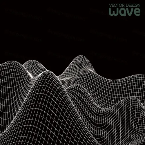 三维抽象线框数字山脉背景 未来科技大数据技术概念 Abstract wireframe background