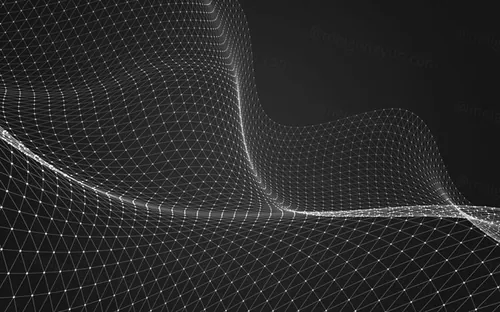 三维抽象线框数字山脉背景 未来科技大数据技术概念 Abstract wireframe background