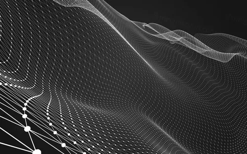 三维抽象线框数字山脉背景 未来科技大数据技术概念 Abstract wireframe background
