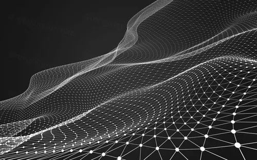 三维抽象线框数字山脉背景 未来科技大数据技术概念 Abstract wireframe background