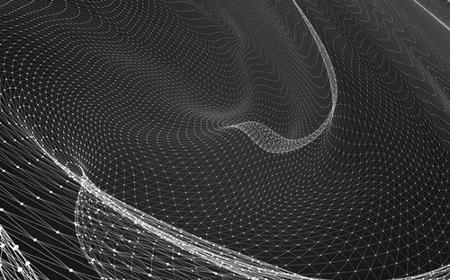 三维抽象线框数字山脉背景 未来科技大数据技术概念 Abstract wireframe background