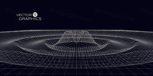 三维抽象线框数字山脉背景 未来科技大数据技术概念 Abstract wireframe background