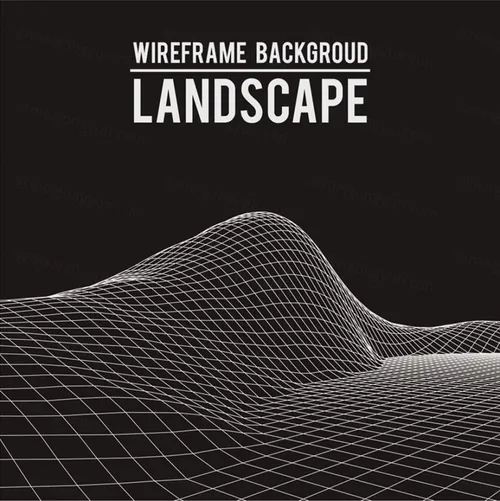 三维抽象线框数字山脉背景 未来科技大数据技术概念 Abstract wireframe background