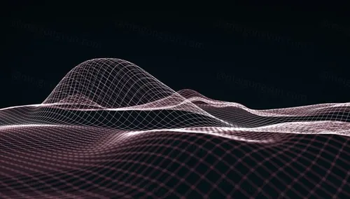 三维抽象线框数字山脉背景 未来科技大数据技术概念 Abstract wireframe background