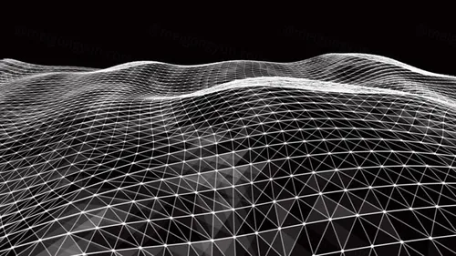 三维抽象线框数字山脉背景 未来科技大数据技术概念 Abstract wireframe background