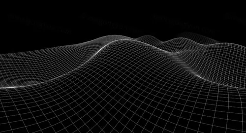 三维抽象线框数字山脉背景 未来科技大数据技术概念 Abstract wireframe background