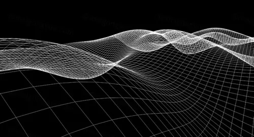 三维抽象线框数字山脉背景 未来科技大数据技术概念 Abstract wireframe background