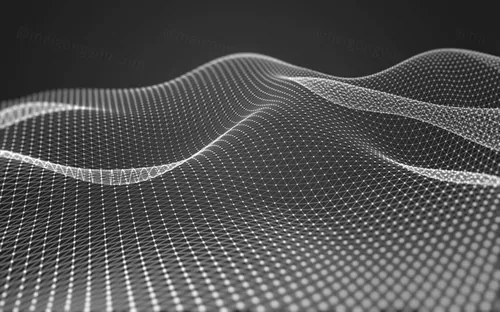 三维抽象线框数字山脉背景 未来科技大数据技术概念 Abstract wireframe background