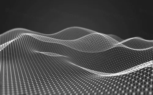 三维抽象线框数字山脉背景 未来科技大数据技术概念 Abstract wireframe background