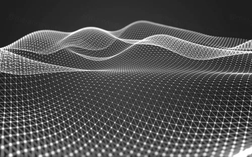 三维抽象线框数字山脉背景 未来科技大数据技术概念 Abstract wireframe background