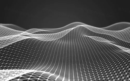 三维抽象线框数字山脉背景 未来科技大数据技术概念 Abstract wireframe background