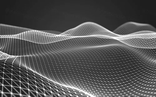 三维抽象线框数字山脉背景 未来科技大数据技术概念 Abstract wireframe background