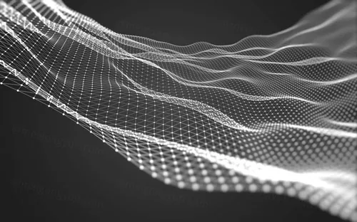 三维抽象线框数字山脉背景 未来科技大数据技术概念 Abstract wireframe background