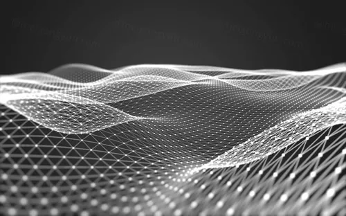 三维抽象线框数字山脉背景 未来科技大数据技术概念 Abstract wireframe background