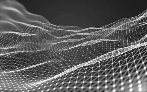 三维抽象线框数字山脉背景 未来科技大数据技术概念 Abstract wireframe background
