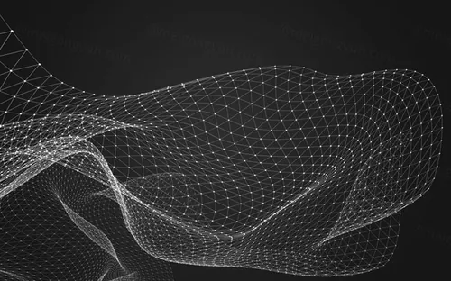 三维抽象线框数字山脉背景 未来科技大数据技术概念 Abstract wireframe background