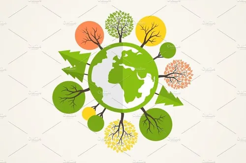 地球的树木矢量插画Green planet