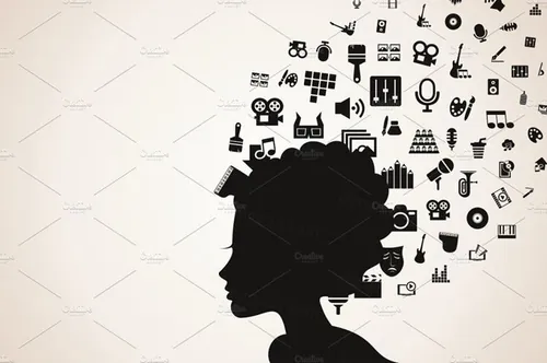 女人的想法插画素材Woman of art