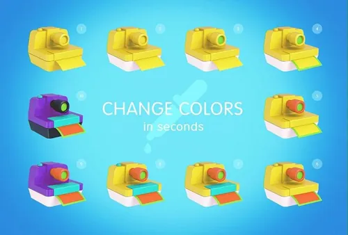 卡通风格的旅游物品展示样机 Bright Travel It