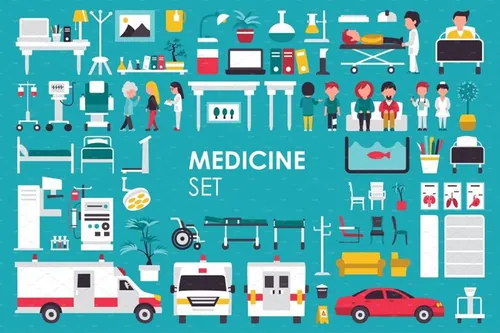 设计背景概念Medical Flat Objects minicollection