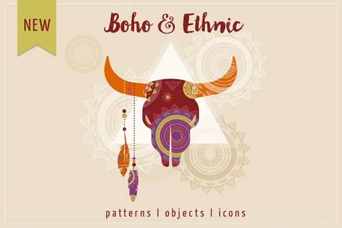 波西米亚风和民族套装图案+图标 Boho  Ethnic s