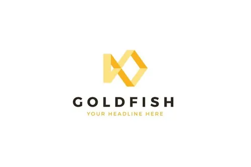 矢量鱼形状标志logo设计模板 Gold-Fish-Logo-Template
