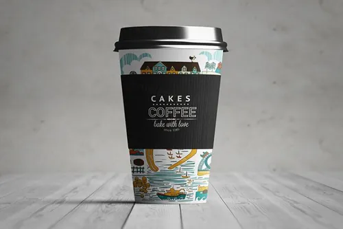 纸质咖啡杯模型PSD贴图模板Paper Coffee Cup Mockup Vol015