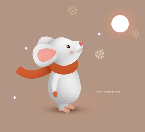 春节新年韩式年卡通温馨风格闪闪发光的鼠年海报模板