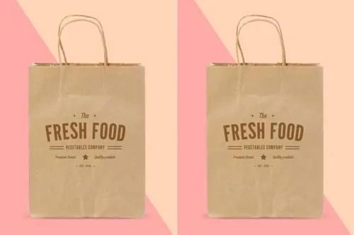 逼真的多用途手提袋环保袋纸袋VI样机展示模型craft-bag-mock-up