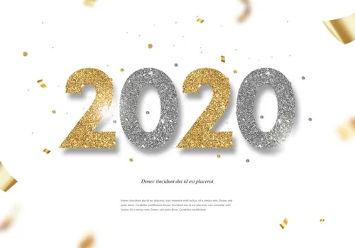 金光闪闪的年字体设计海报模板