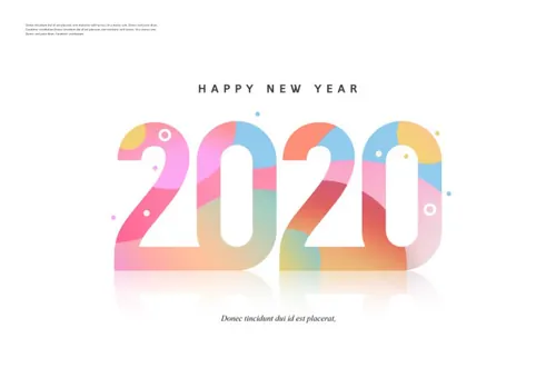 彩色叠加年字体设计海报模板