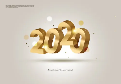 金属感立体年字体海报设计